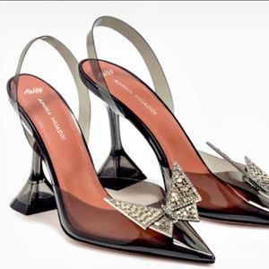 Amina Muaddi heels  x awge phoenix pvc slingback pump black size 37 in Box